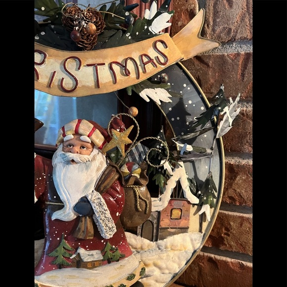 ❤️Rare Home Interiors Christmas Wonderland Santa Wreath Decor‼️FINAL SALE - Picture 4 of 8